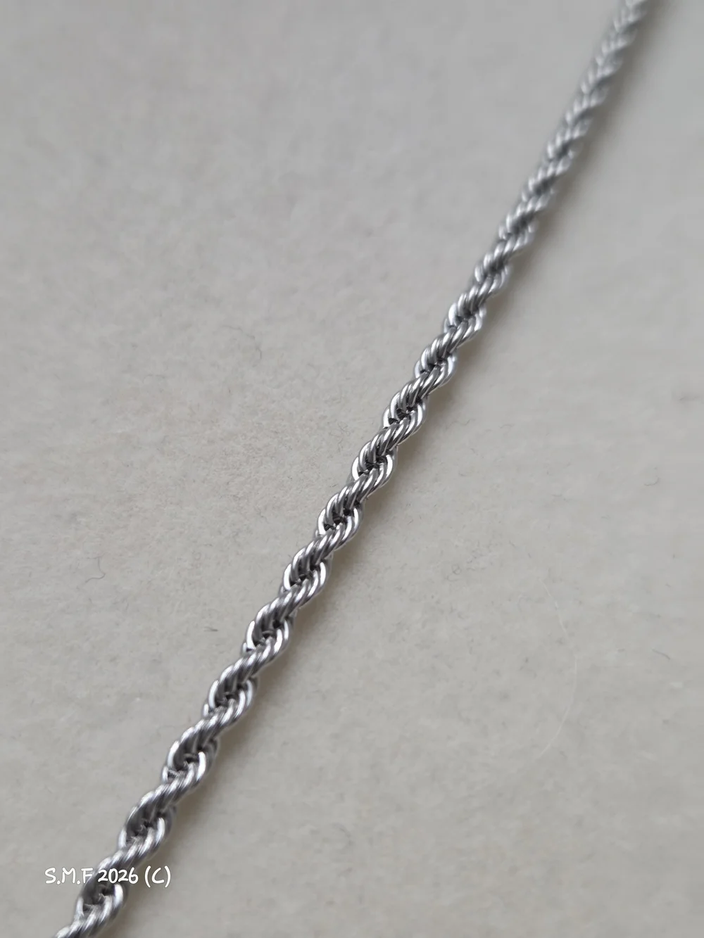 Classic Stainless Steel Silver Rope Chain Necklace (2mm) - 18 inch - Picture 2 of 4